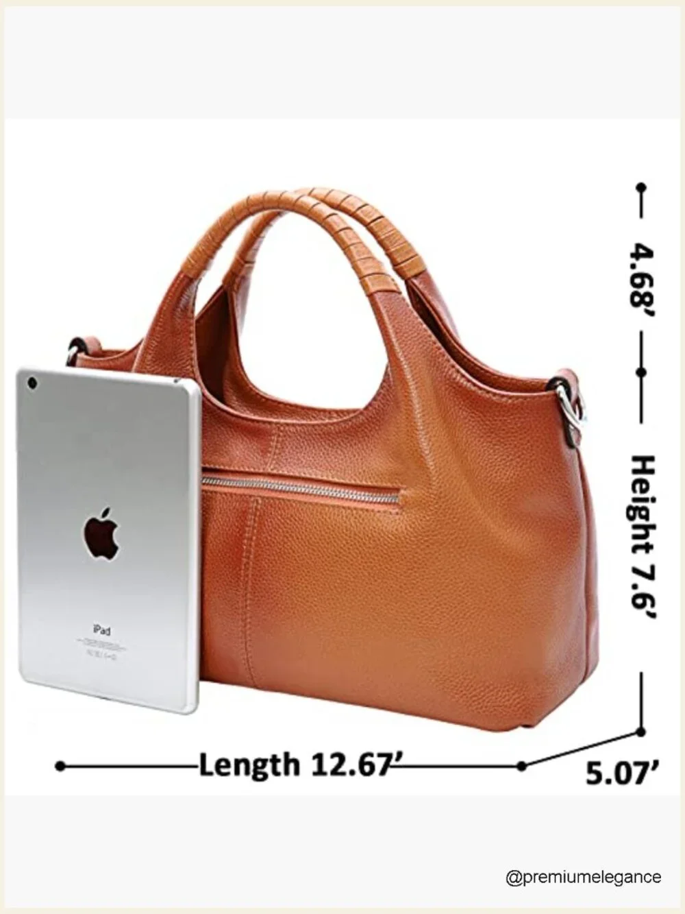 Genuine Leather Crossbody Hobo Bag Medium Tote Satchel Shoulder Purse